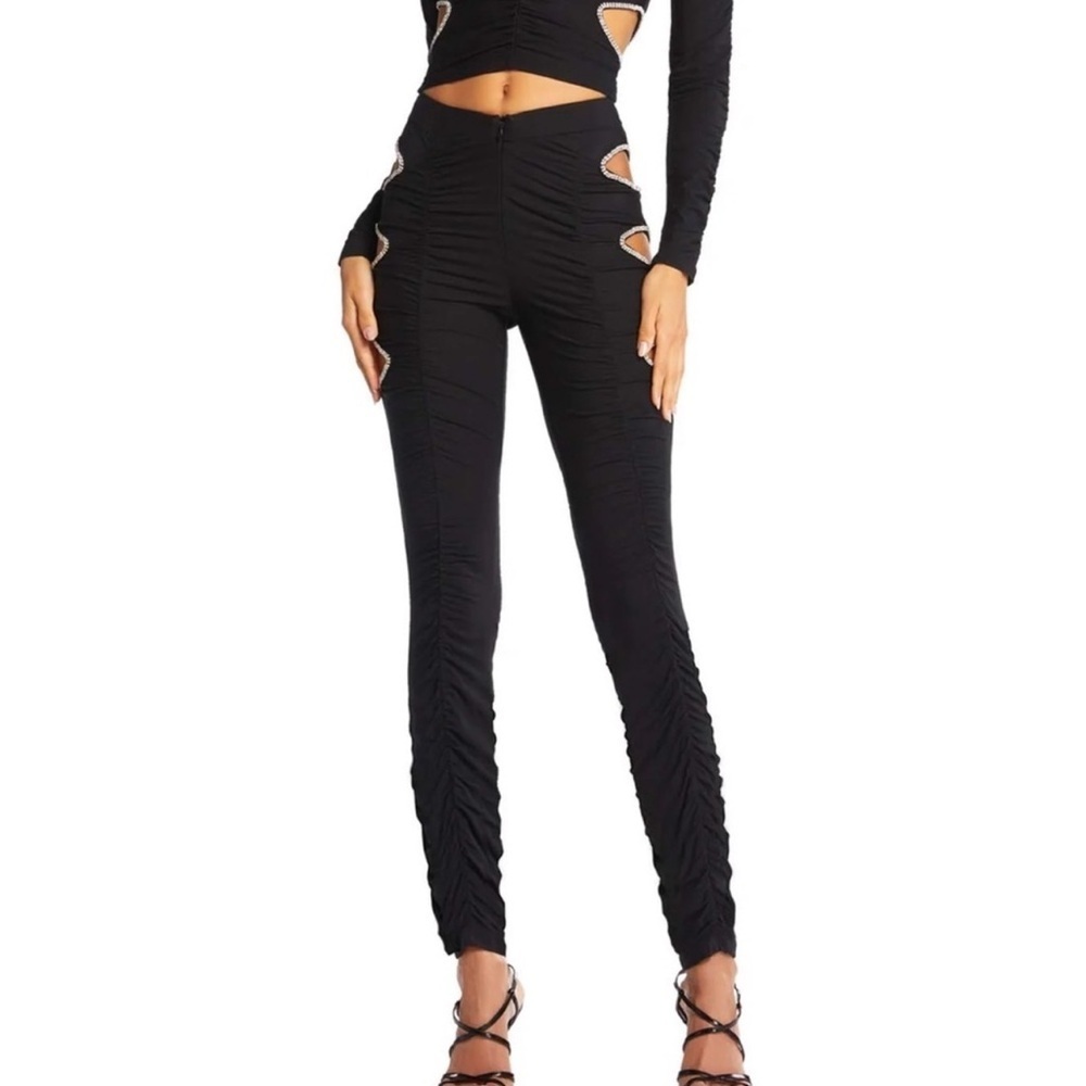 NWT I.AM.GIA Women’s Black Lovedoll Rhinestone Diamond
Ruched Skinny Pants - Picture 3 of 11